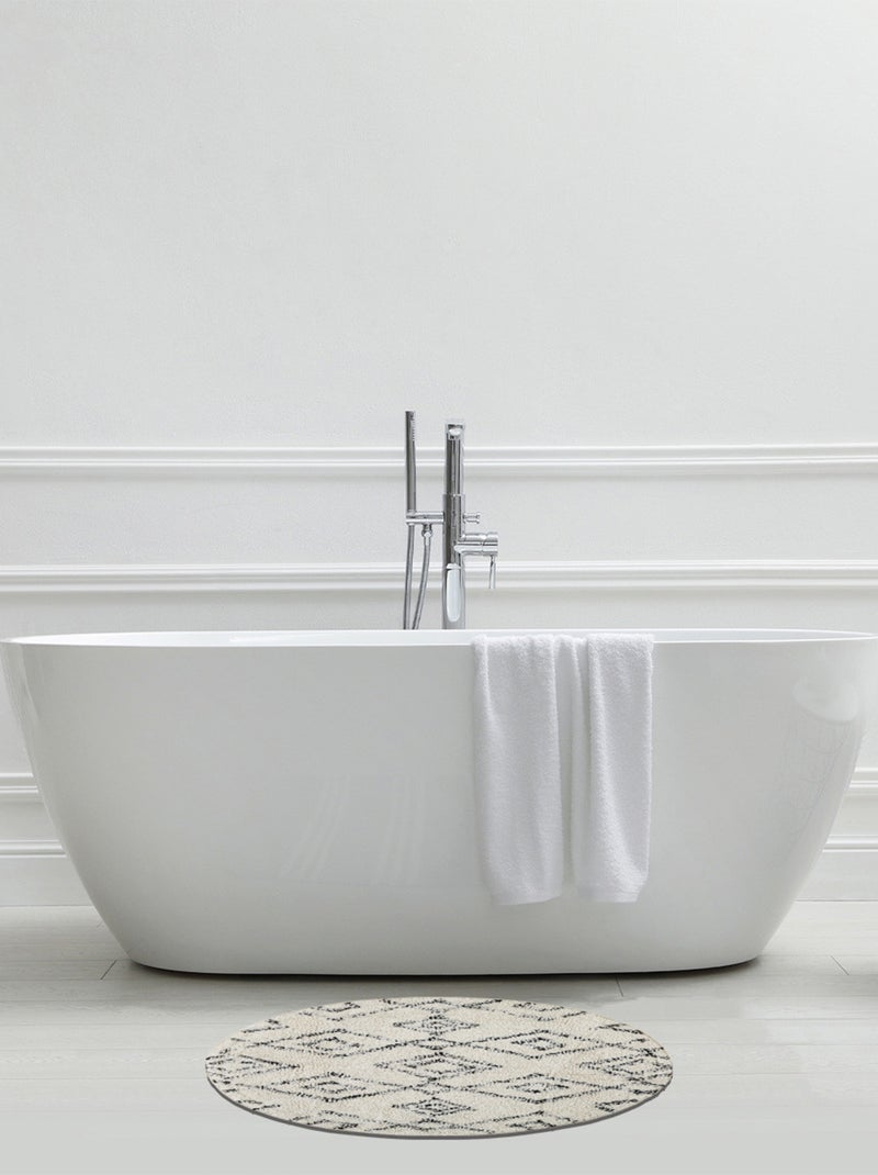 Alfombra de baño redonda de algodón con relieve 70 x 70 cm – Guy Levasseur Beige - Kiabi