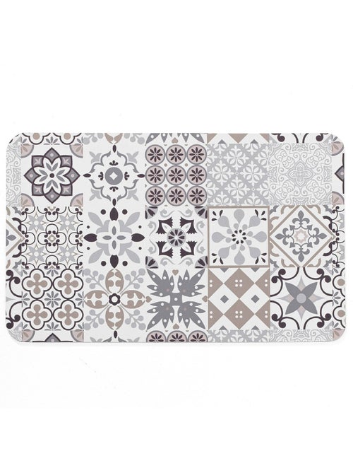 Alfombra de Baño Salou Ultra Absorbente Efecto Mosaico de Azulejos - Kiabi