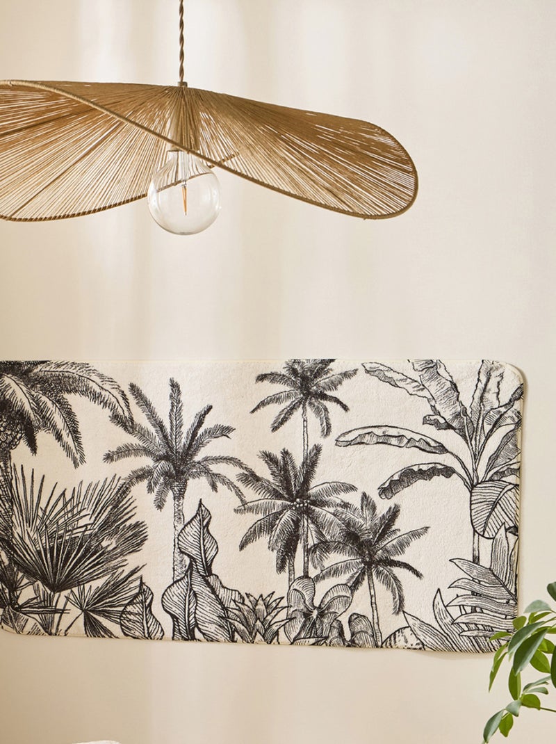 Alfombra de baño tropical antideslizante Guy Levasseur Jungle 60 x 120 cm Negro Blanco - Kiabi