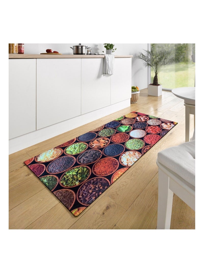 Alfombra de cocina estampada Marrón - Kiabi