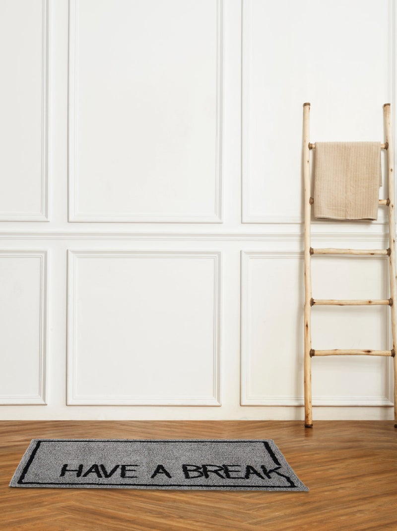 Alfombra de decoración con texto en algodón tuftado – Guy Levasseur Gris - Kiabi