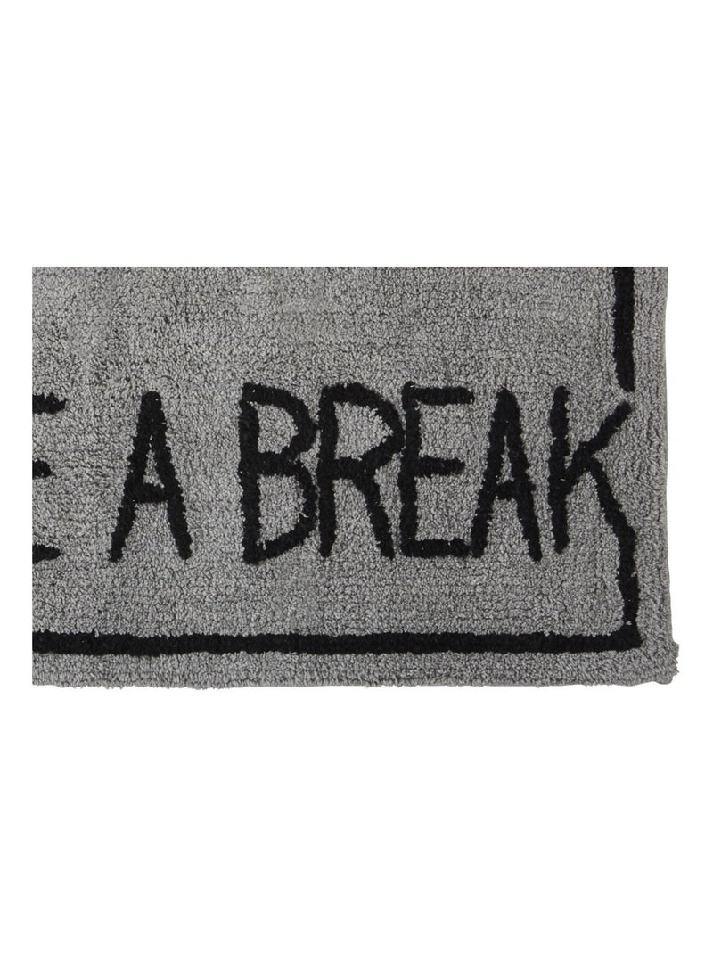 Alfombra de decoración con texto en algodón tuftado – Guy Levasseur Gris - Kiabi