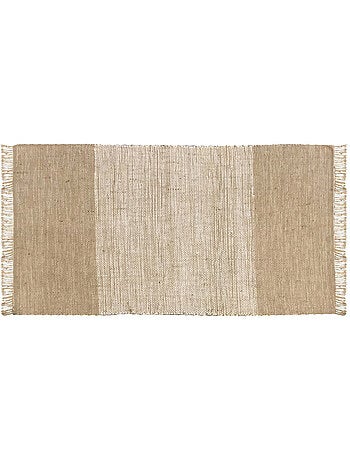 Alfombra de decoración rectangular de yute y algodón JULIE con flecos – Future Home