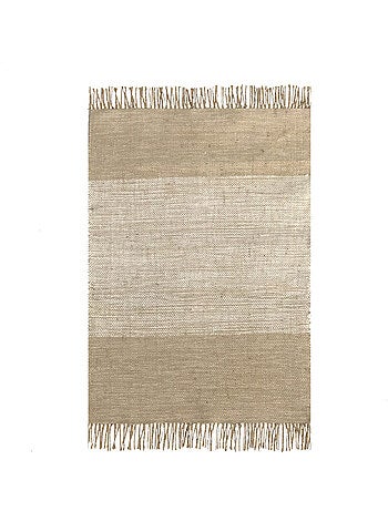 Alfombra de decoración rectangular de yute y algodón JULIE con flecos – Future Home