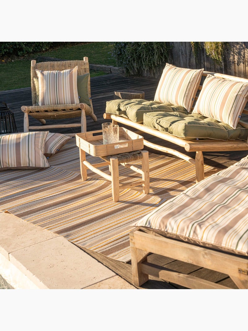 Alfombra de exterior a rayas Beige claro - Kiabi