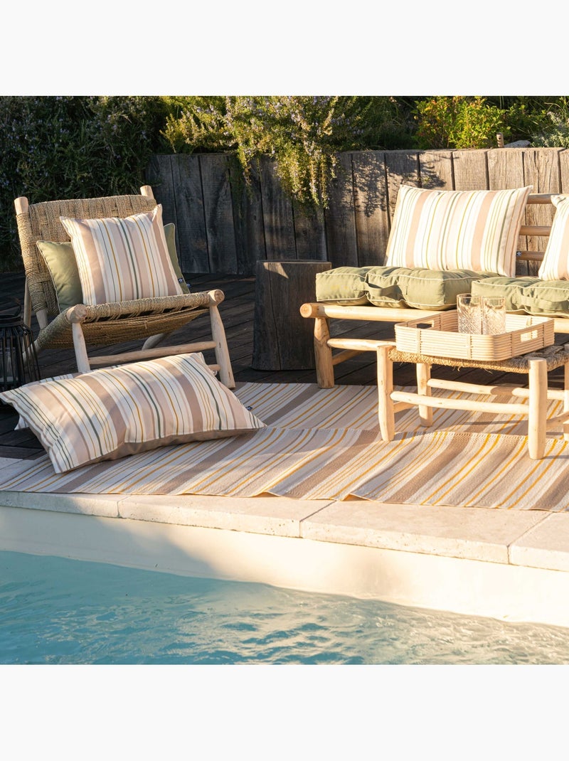 Alfombra de exterior a rayas Beige claro - Kiabi
