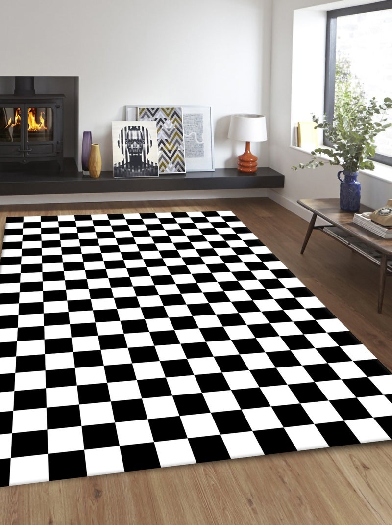 Alfombra de interior DAMIER Negro Negro - Kiabi