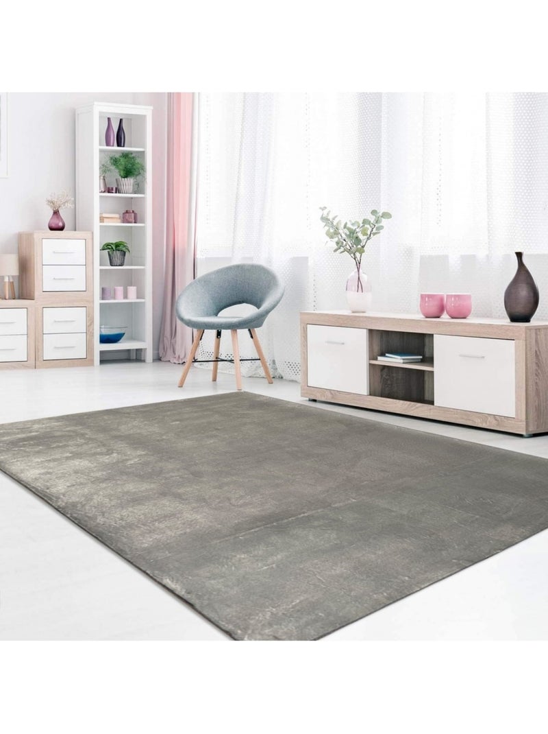 Alfombra de interior lavable TUFTY Uni Gris - Kiabi
