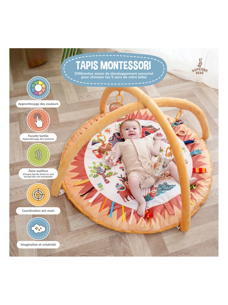 Alfombra de juego con arcos LITTLE JUNGLE | SUPERBE BEBE Naranja - Kiabi
