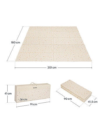 Tapete de juego LIONELO Robby - 180x200 cm - Tapete de doble cara - Buen aislamiento del suelo