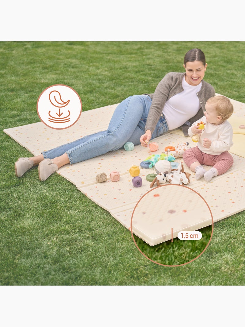 Alfombra de juego LIONELO Zora - Doble cara - 180x200 cm - Buen aislamiento del suelo Beige - Kiabi