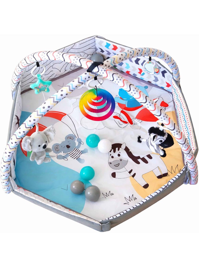 Alfombra de juego para bebé con piscina de bolas | Bo Jungle Blanco - Kiabi