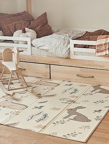 Alfombra de juego plegable doble cara 180x120 cm XPE bosque ciudad boho suave bebe infantil segura