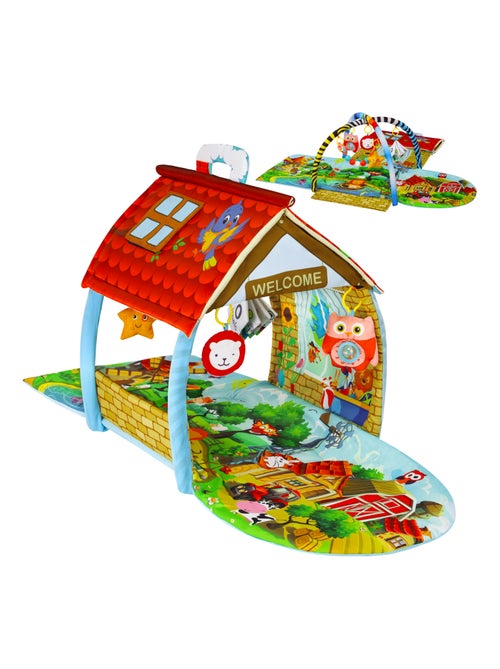 Alfombra de juegos 2 en 1 Agnes de LIONELO - Alfombra plana con palitos y alfombra con casita - 137x - Kiabi