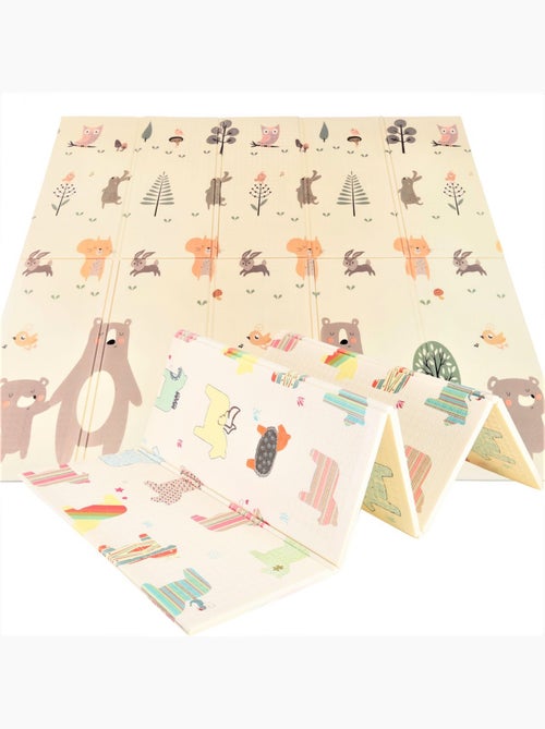 Alfombra de Juegos Bebé XXL 200x180cm- Plegable, Reversible e Impermeable - Espuma XPE - Kiabi