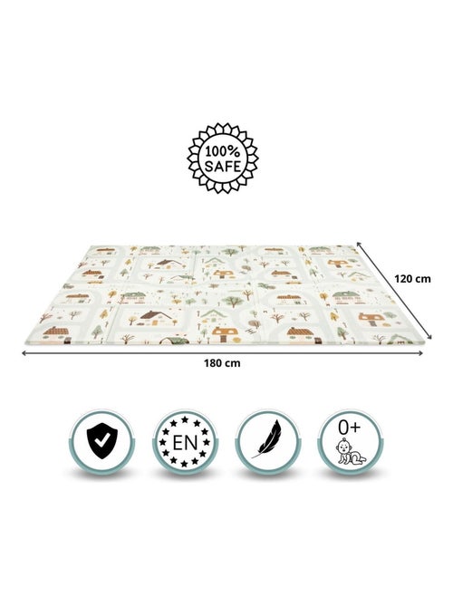 Alfombra de juegos plegable doble cara 180x120 cm espuma XPE para bebé - Kiabi