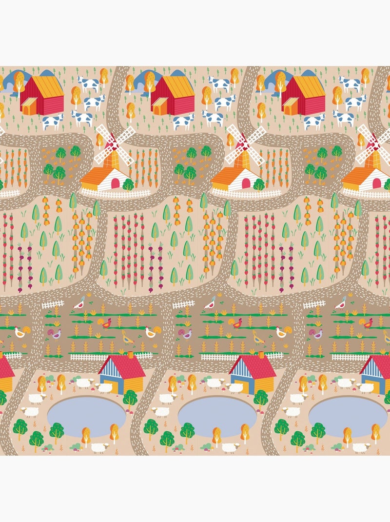 Alfombra de Juegos Plegable XXL Granja-Ciudad Asalvo Rojo - Kiabi