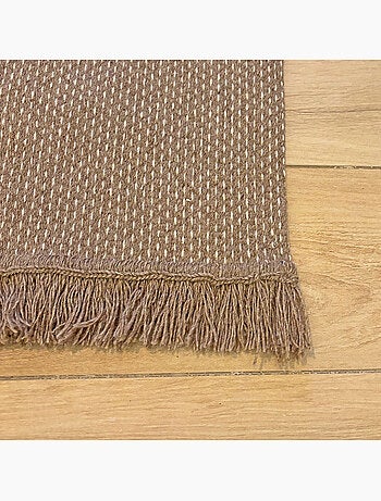 Alfombra de lana y algodón con textura punteada