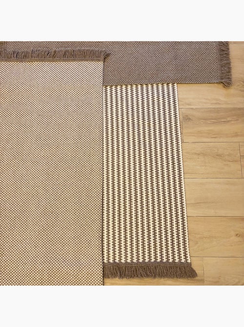Alfombra de lana y algodón con textura punteada - Kiabi