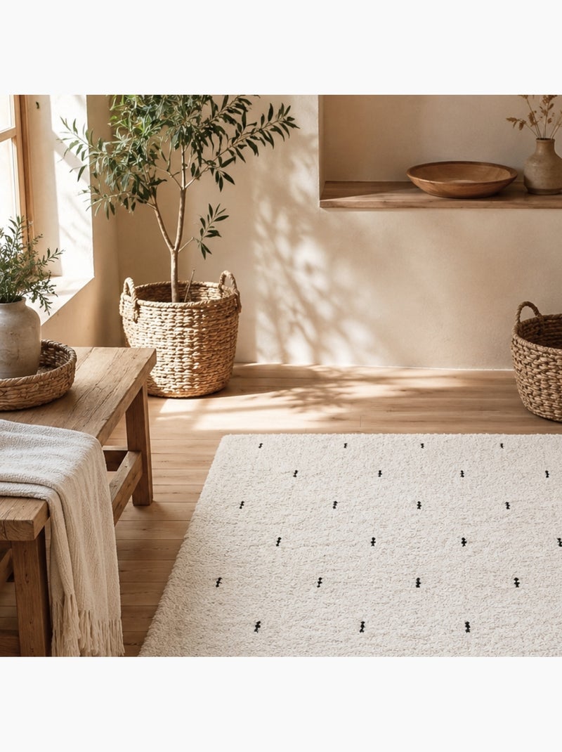 Alfombra de pasillo 100 % algodón con rayas Beige claro - Kiabi