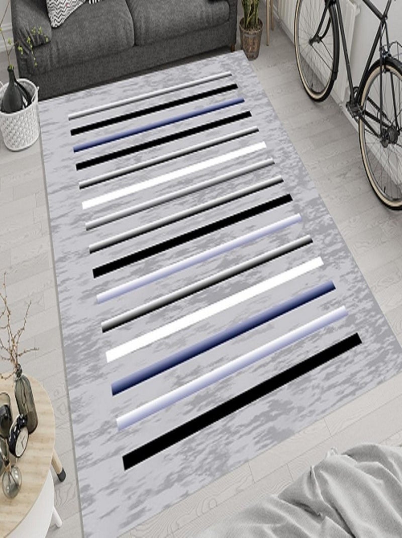 Alfombra de salón a rayas Gris - Kiabi