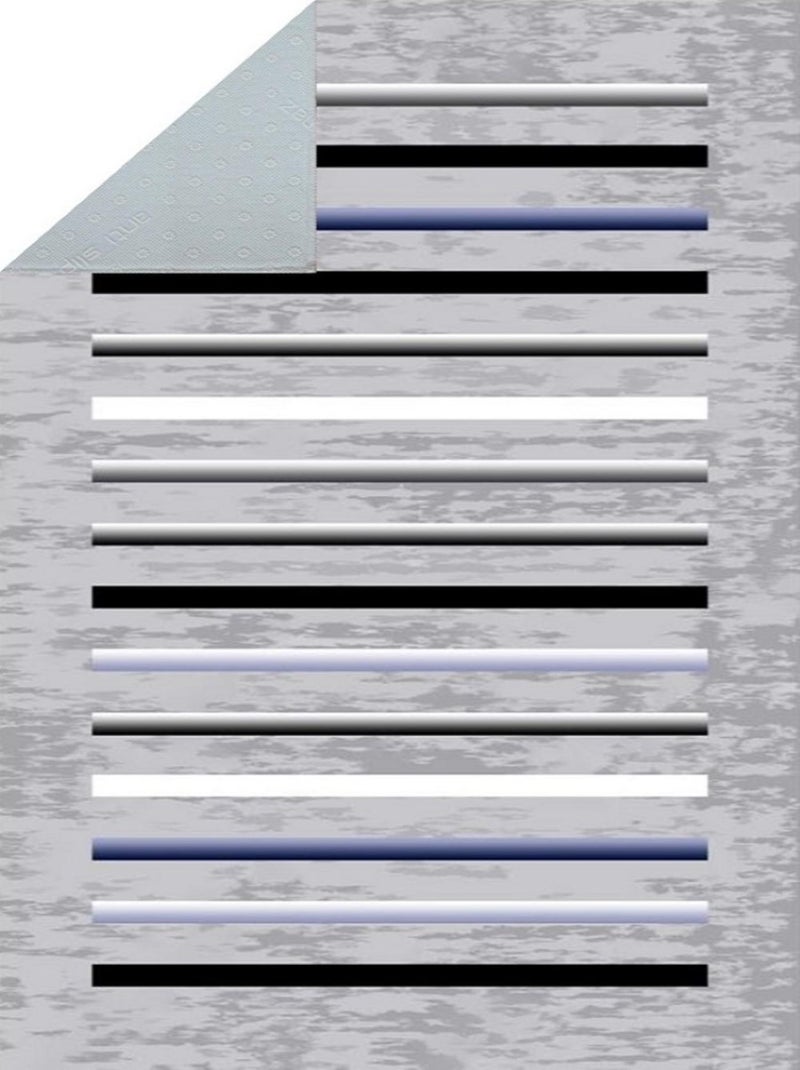 Alfombra de salón a rayas Gris - Kiabi