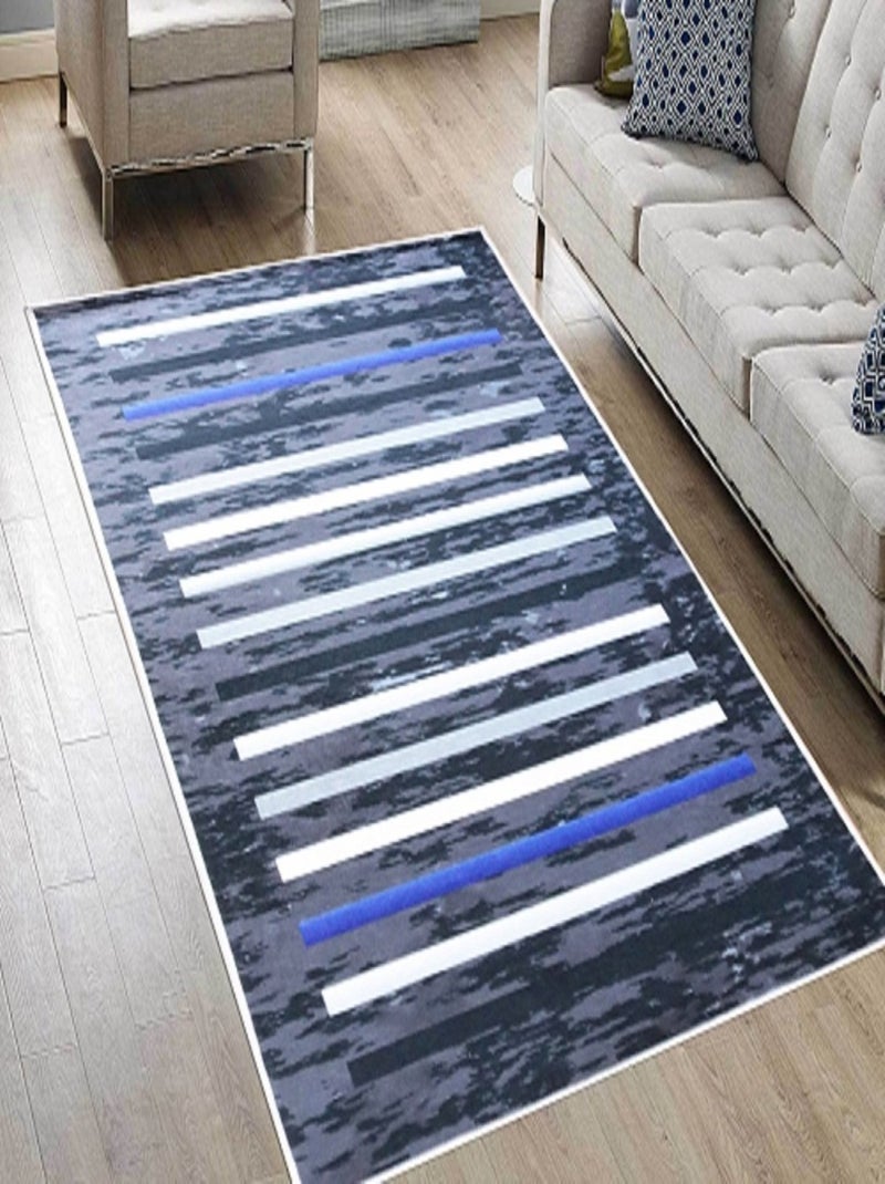 Alfombra de salón a rayas Negro Negro - Kiabi