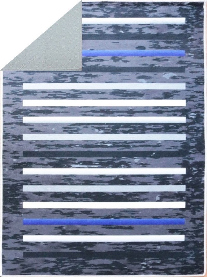Alfombra de salón a rayas Negro Negro - Kiabi