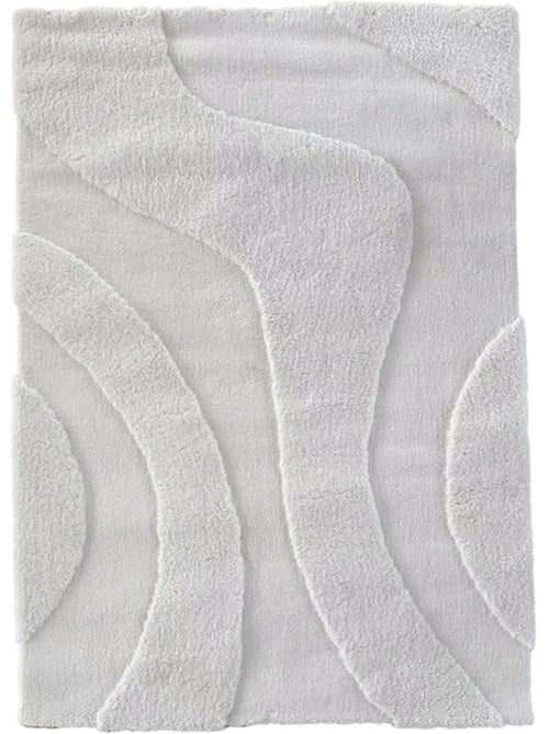Alfombra de salón con motivo ondulado en relieve y efecto texturizado - Kiabi Alfombra de salón con motivo ondulado en relieve y efecto texturizado - Kiabi
