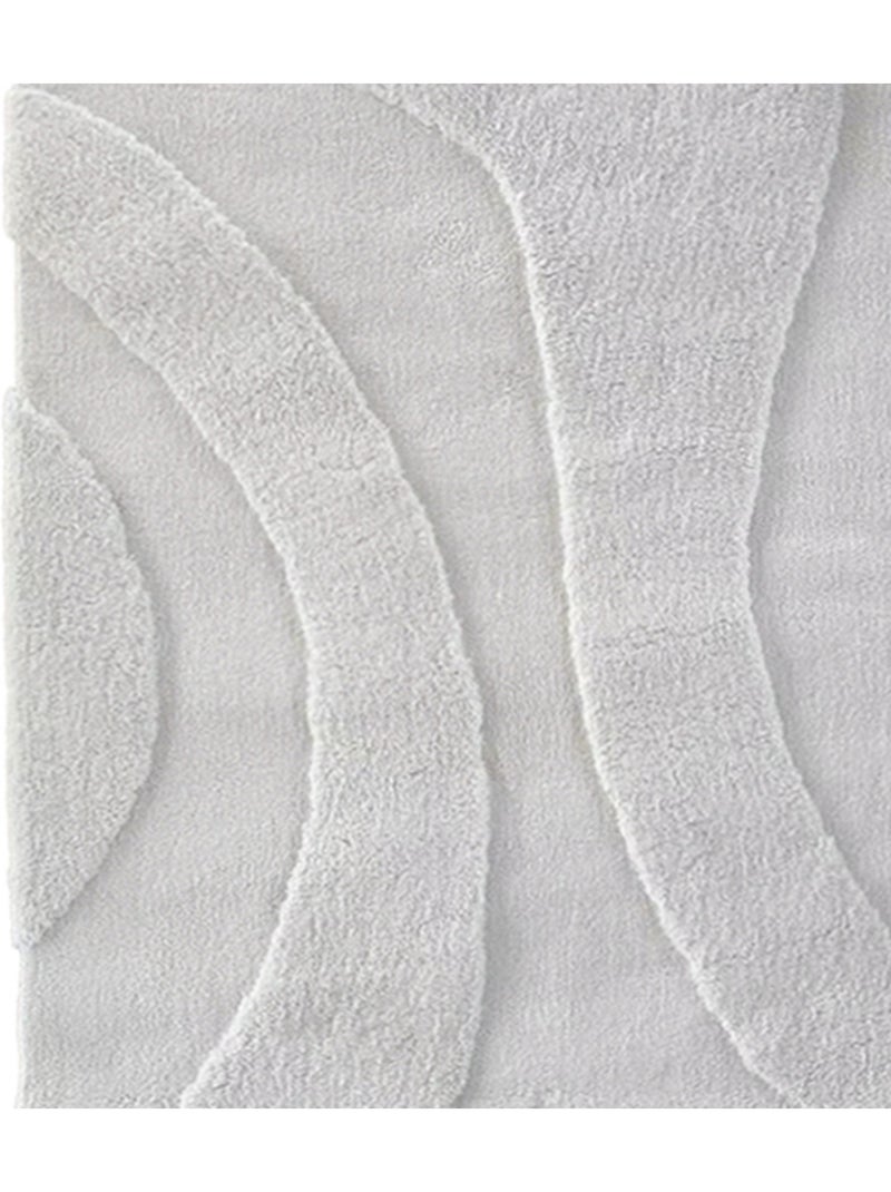 Alfombra de salón con motivo ondulado en relieve y efecto texturizado Blanco - Kiabi