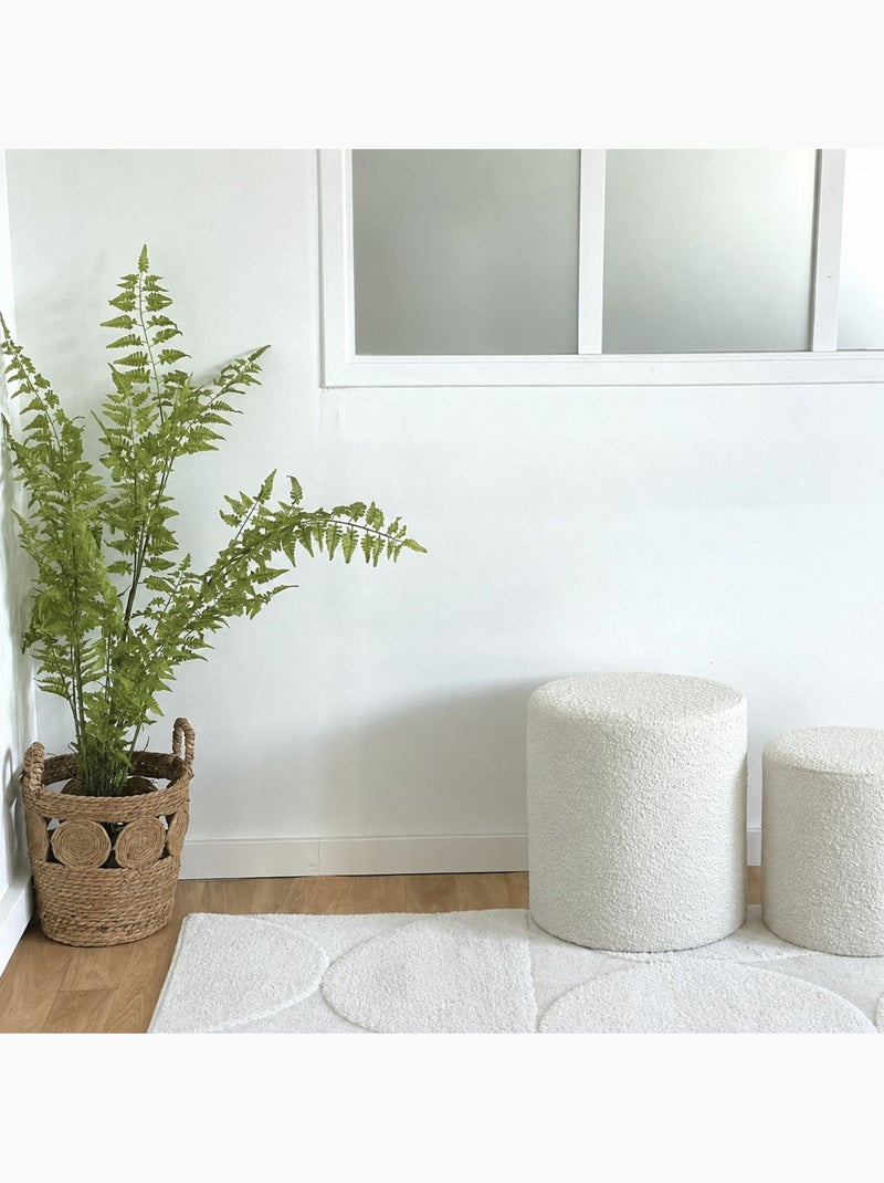 Alfombra de salón con relieve gráfico y efecto texturizado Blanco - Kiabi