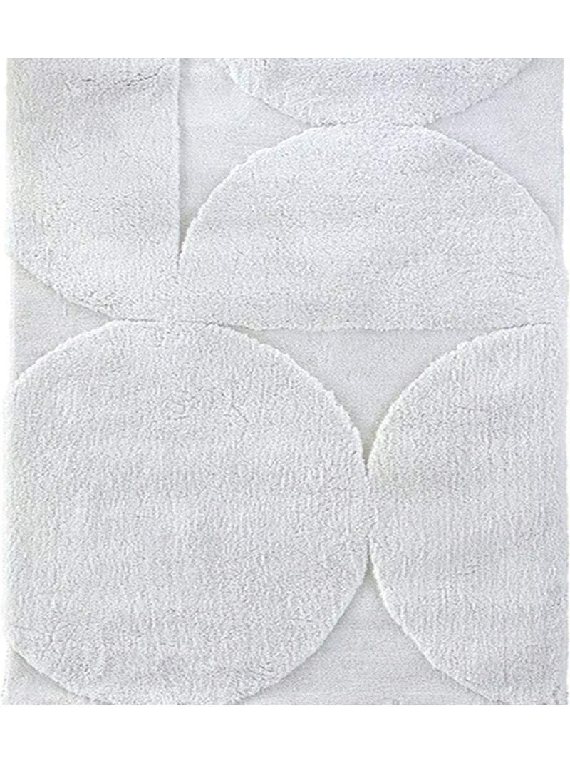Alfombra de salón con relieve gráfico y efecto texturizado Blanco - Kiabi