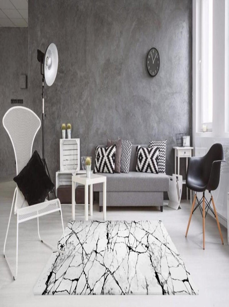 Alfombra de salón MÁRMOL Blanco - Kiabi