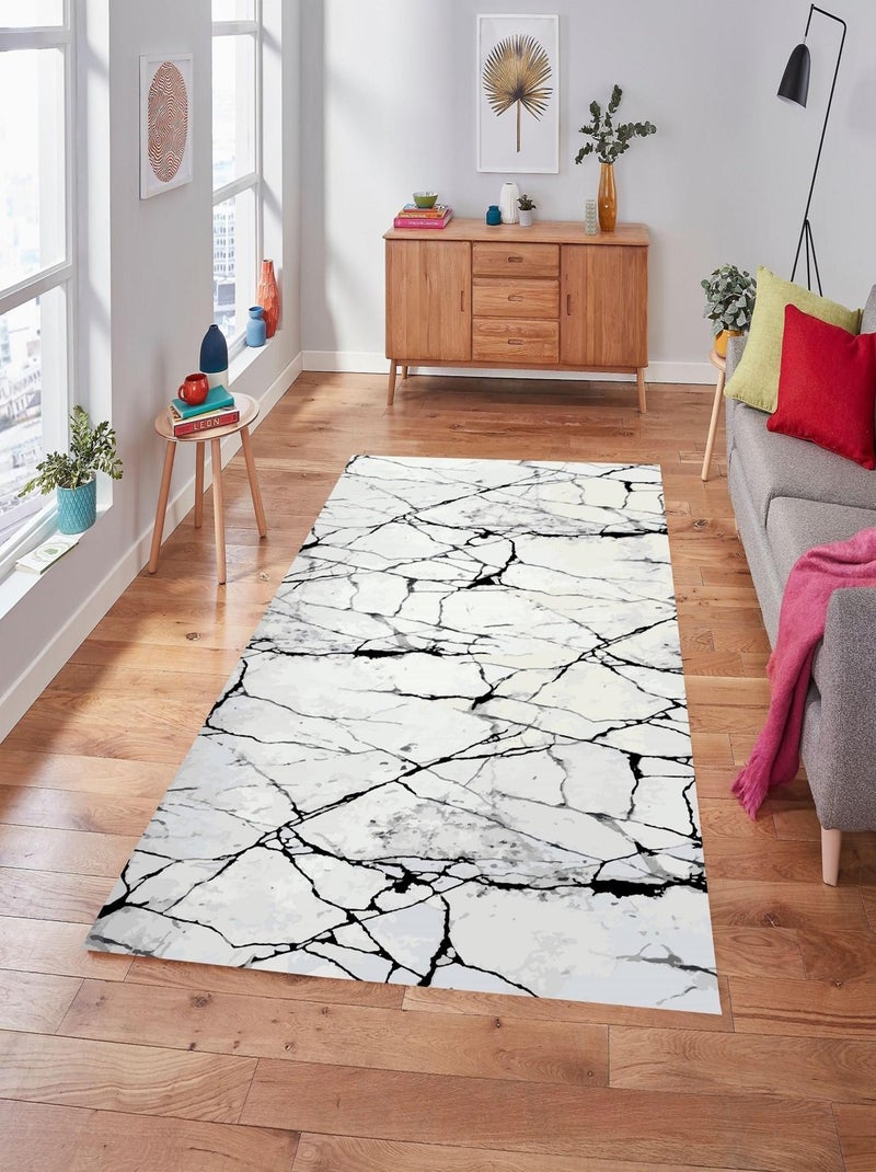 Alfombra de salón MÁRMOL Blanco - Kiabi