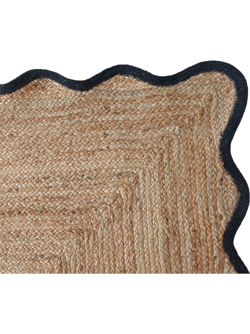 Alfombra de salón tejida con acabado ondulado Negro - Kiabi