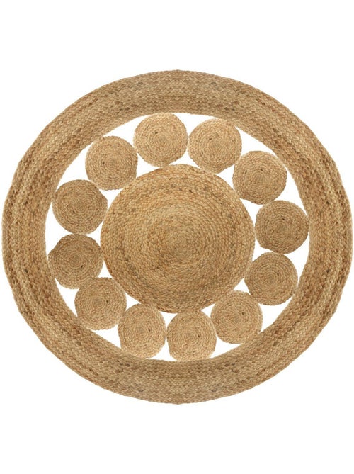 Alfombra de yute calada esra d120cm - Kiabi