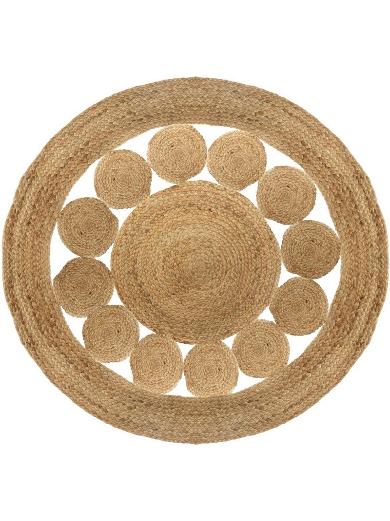 Alfombra de yute calada esra d120cm Beige - Kiabi