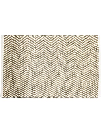 Alfombra de yute en espiga clara con flecos rectangular 60 x 90 cm – Future Home