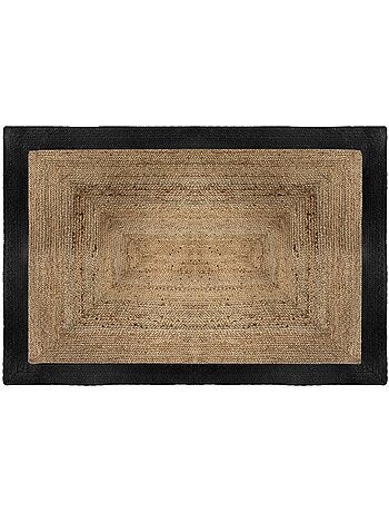 Alfombra de yute kahi con borde negro 120x170cm