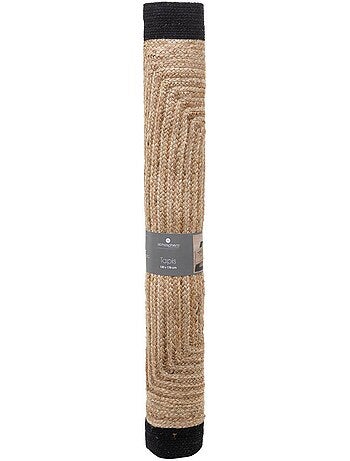 Alfombra de yute kahi con borde negro 120x170cm
