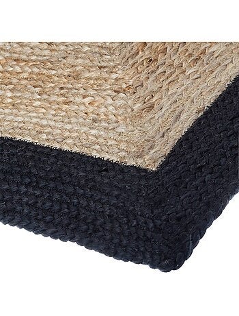 Alfombra de yute kahi con borde negro 120x170cm