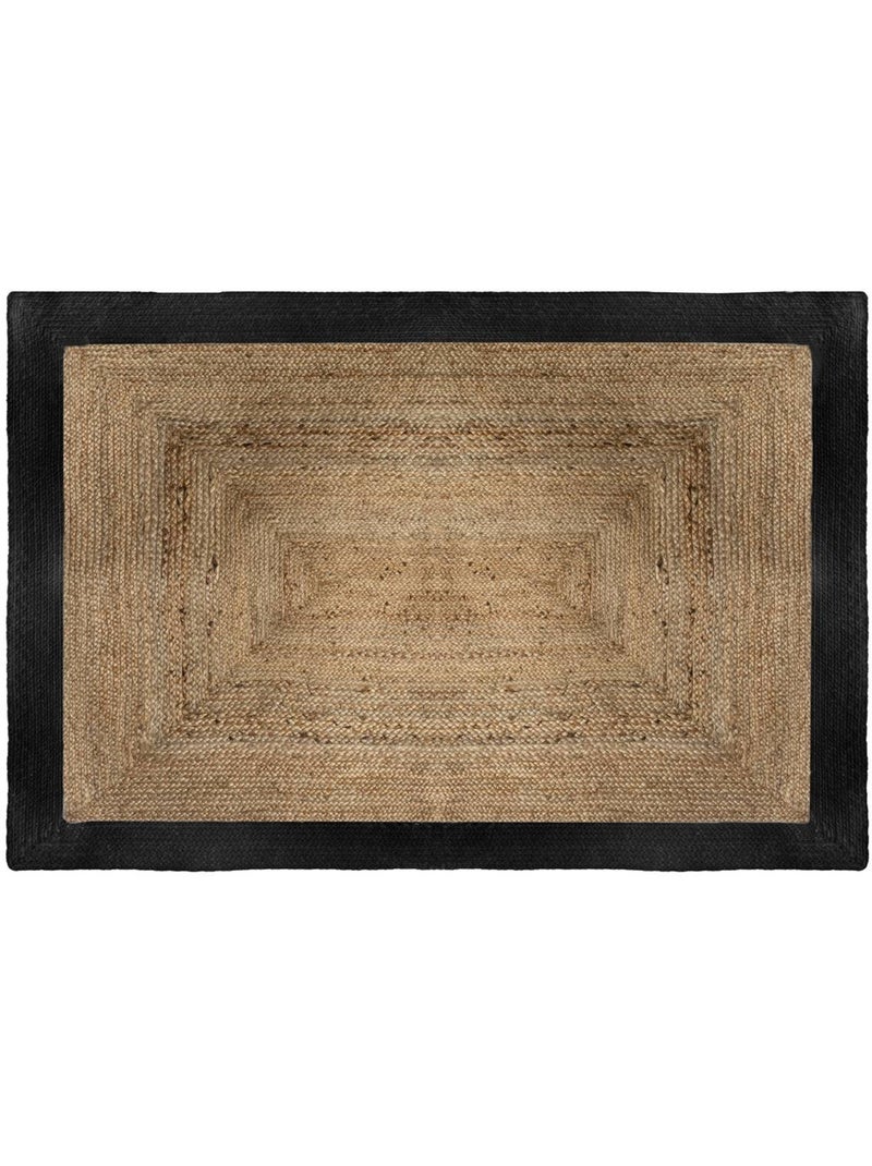 Alfombra de yute kahi con borde negro 120x170cm Negro - Kiabi