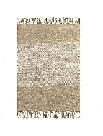 Alfombra decorativa con flecos en yute y algodón