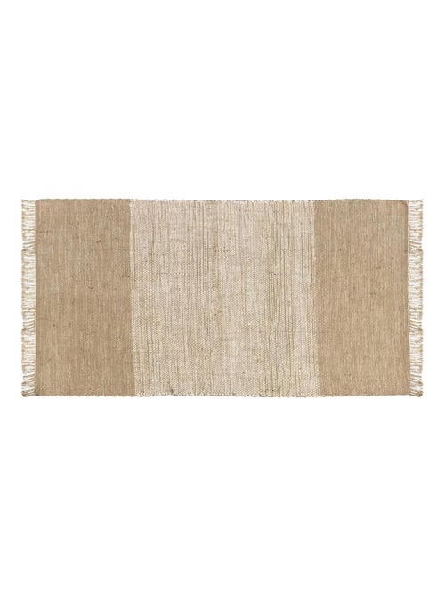 Alfombra decorativa con flecos en yute y algodón - Kiabi