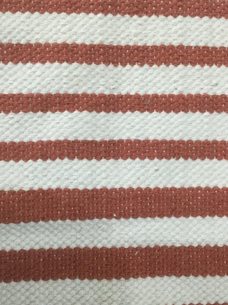 Alfombra decorativa de algodón 100% a rayas – Future Home Blanco Rojo - Kiabi