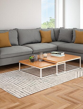 Alfombra decorativa de algodón JIVE geométrica 140 x 200 cm – Future Home