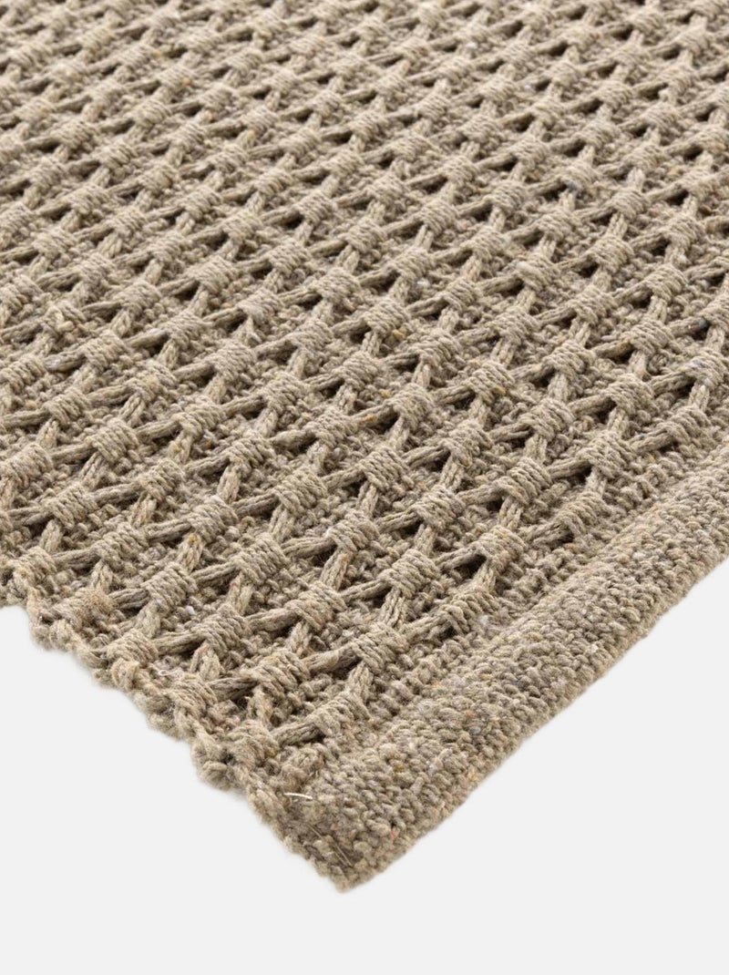 Alfombra decorativa de algodón tejido Marrón claro - Kiabi