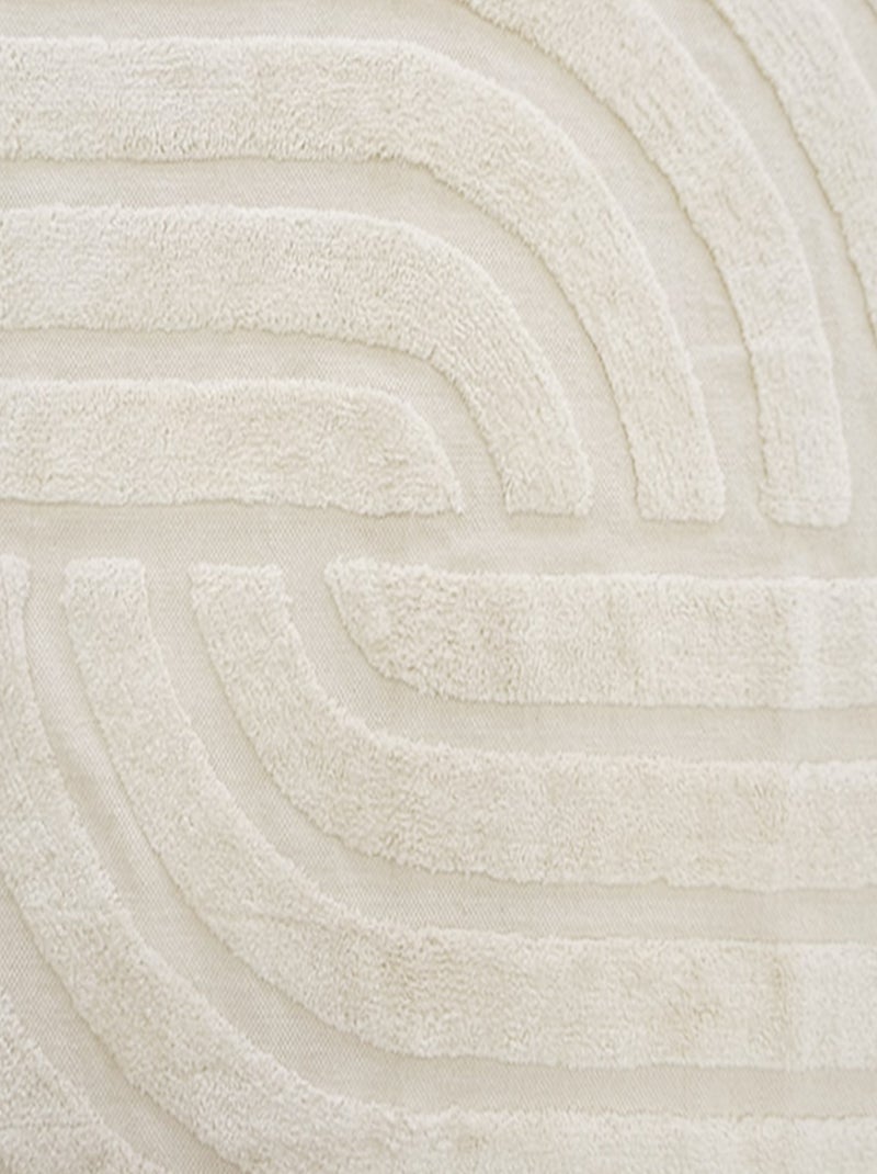 Alfombra decorativa de algodón tuftada con flecos 100 x 150 cm – Future Home Crudo - Kiabi