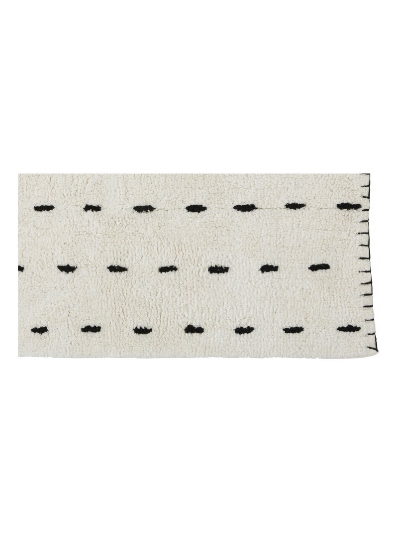 Alfombra decorativa de algodón tufted con punto de caballo Marfil - Kiabi