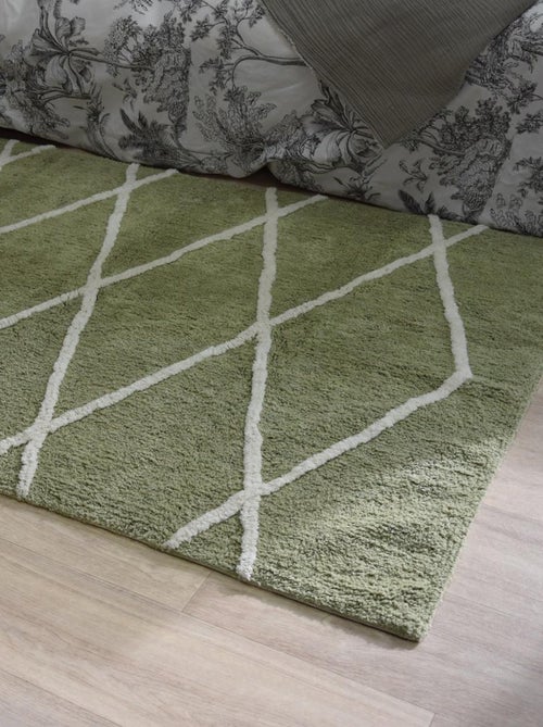 Alfombra decorativa estilo bereber tuftada en algodón 100x150 cm – BALTE – Future Home - Kiabi Alfombra decorativa estilo bereber tuftada en algodón 100x150 cm – BALTE – Future Home - Kiabi